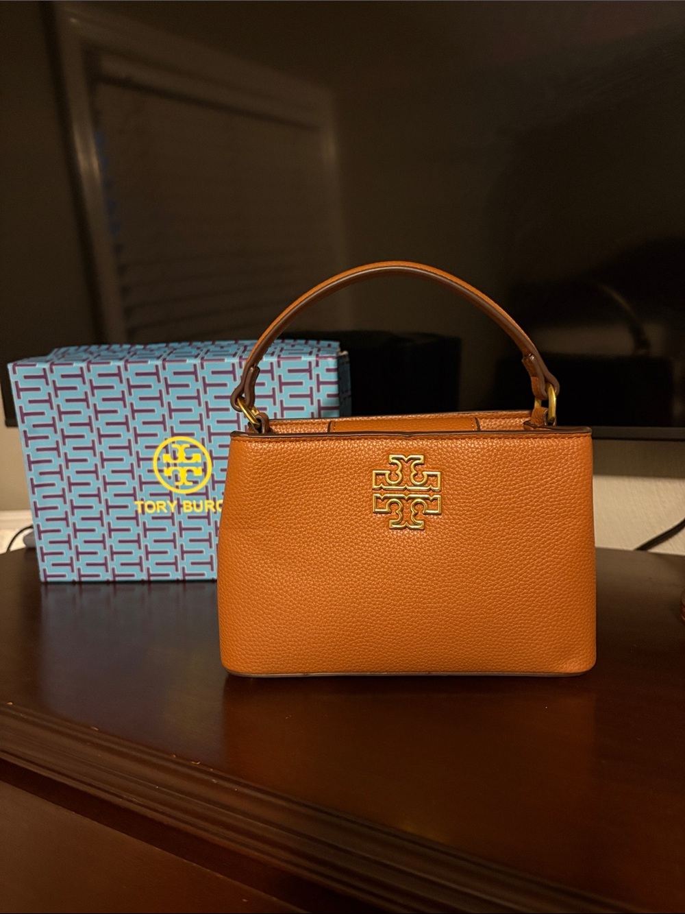 Tory Burch Britten pebbled leather micro satchel